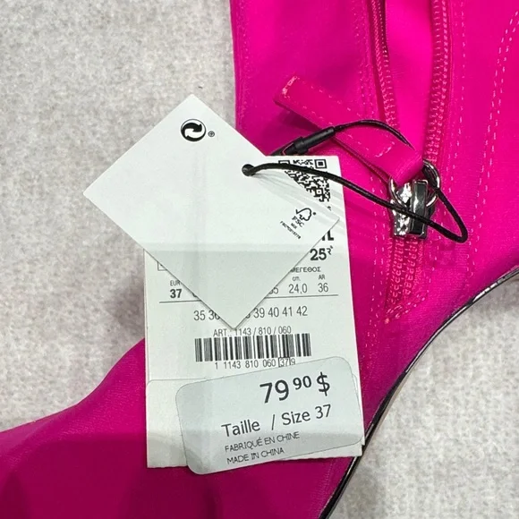 Zara Women's Fuchsia Heeled Boots - Picture 3 of 3